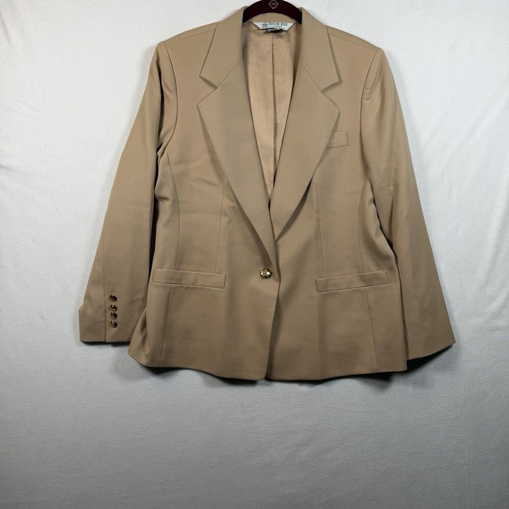 Austin Reed Wool Blazer Petite 12 Camel Made USA